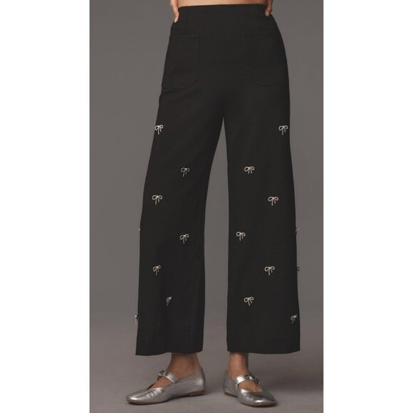 The Colette Cropped Wide-Leg Pants by Maeve: Bow Edition 22W PLUS SIZE - Picture 2 of 6
